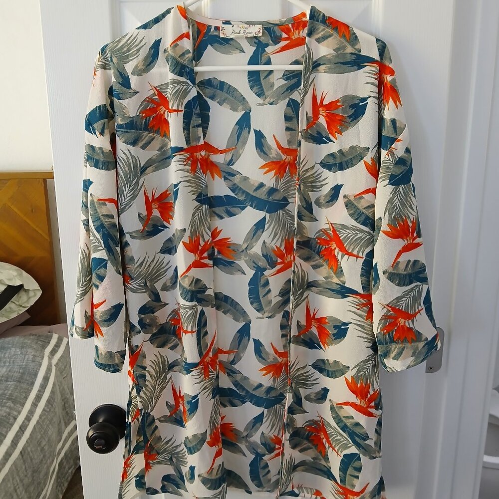 Tropical Beach Cover Up - Size S